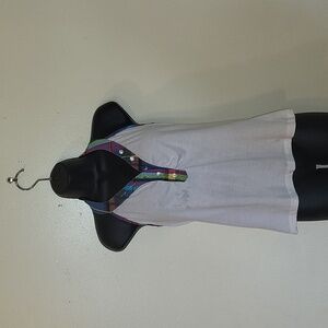 Elegant White Camisole with Colorful Trim